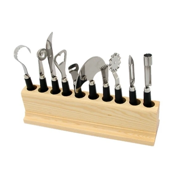 Bloc 10 Ustensiles De Cuisine Support En Pin