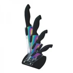 Bloc Couteaux De Cuisine En éventail Lot De 4 Lames Revêtement Titane