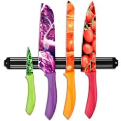 Couteaux à Lames Décorées Inox Barre Aimantée