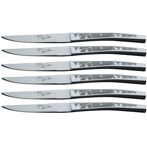 Couteaux De Table Chic Inox Coffret De 6 Décor De Pêche – Image 2