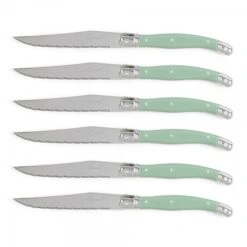 Couteaux De Table Laguiole De 6 Am Vert Pastel