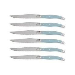 Couteaux Laguiole De Table Lot De 6 Manche Bleu Stone