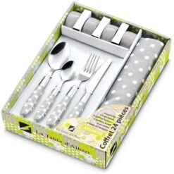 Couverts 16 Pièces Serviettes Et Ronds De Serviette