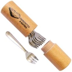 Fourchettes à Huître Lot De 6 Dans Un Fourreau En Bois