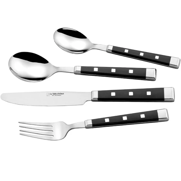 Ménagère 24 Pièces Manches Noirs Kyoto