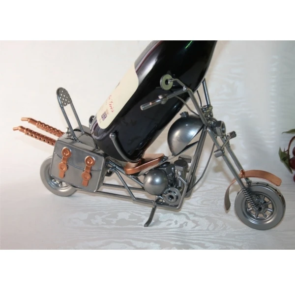 Porte Bouteille Métal Décor Moto Biker