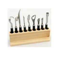 Ustensiles De Cuisine Lot De 9 Support Bois