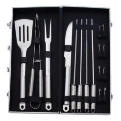 Valise Barbecue 16 Pièces Tout Inox